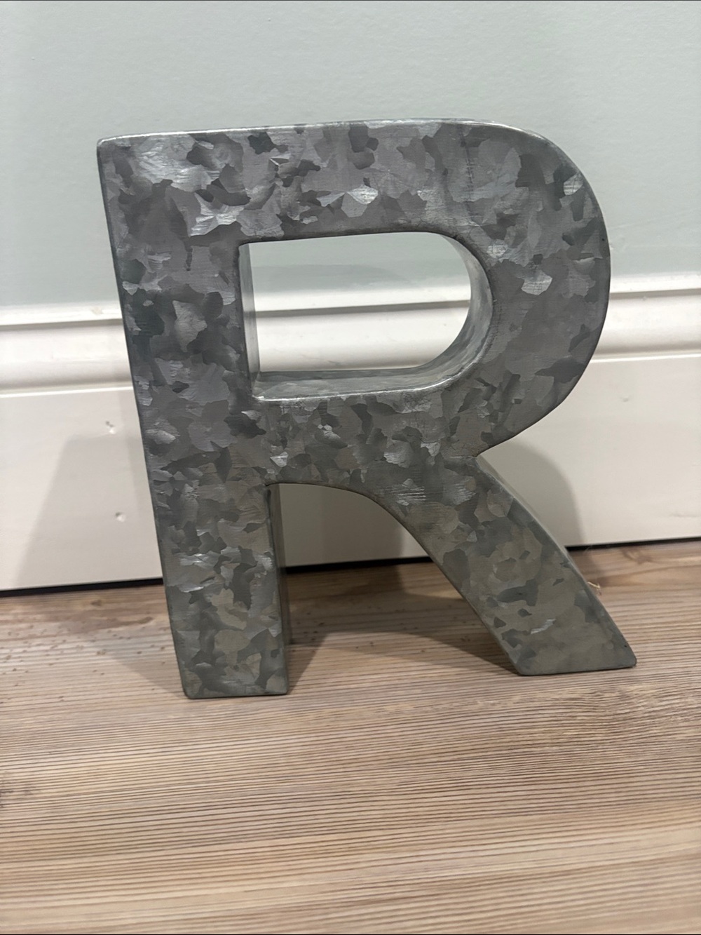 Pottery Barn Kids Galvanized Metal Letter R - Silver
